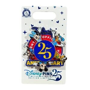 Disney Parks 25TH Anniversary Pin Trading Spinner 2025 Release Mickey & Friends